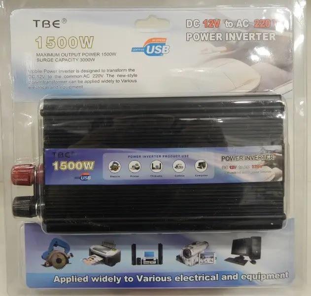 Перетворювач напруги автомобільний Power Inverter TBE 12/220 1500W - фото 2