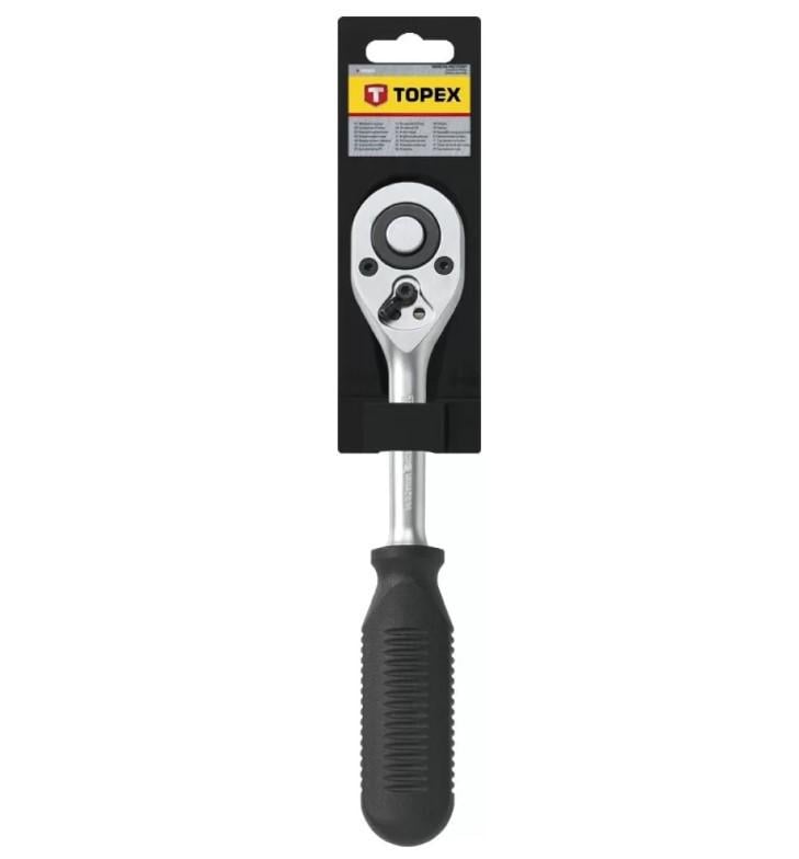 Ключ-трещотка с реверсом Topex 38D502 1/4" 24 зубцов (22935) - фото 2 Ключ-трещотка с реверсом Topex 38D502 1/4" 24 зубцов (22935) - фото 2