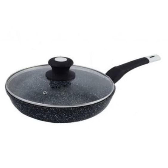 Сковорода Unique с крышкой черный гранит 22 см (UN-5144)