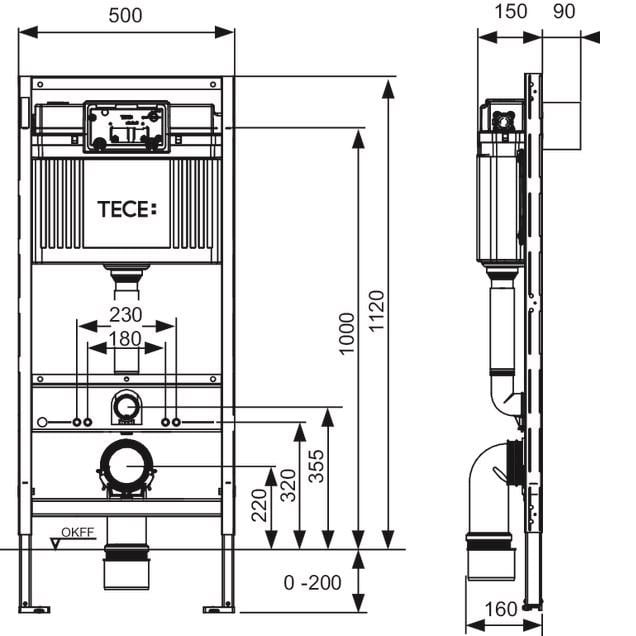 Комплект інсталяції TECEbase із підвісним унітазом Orion Tornado Duroplast/Soft-close (TB9.400.406OT) - фото 3