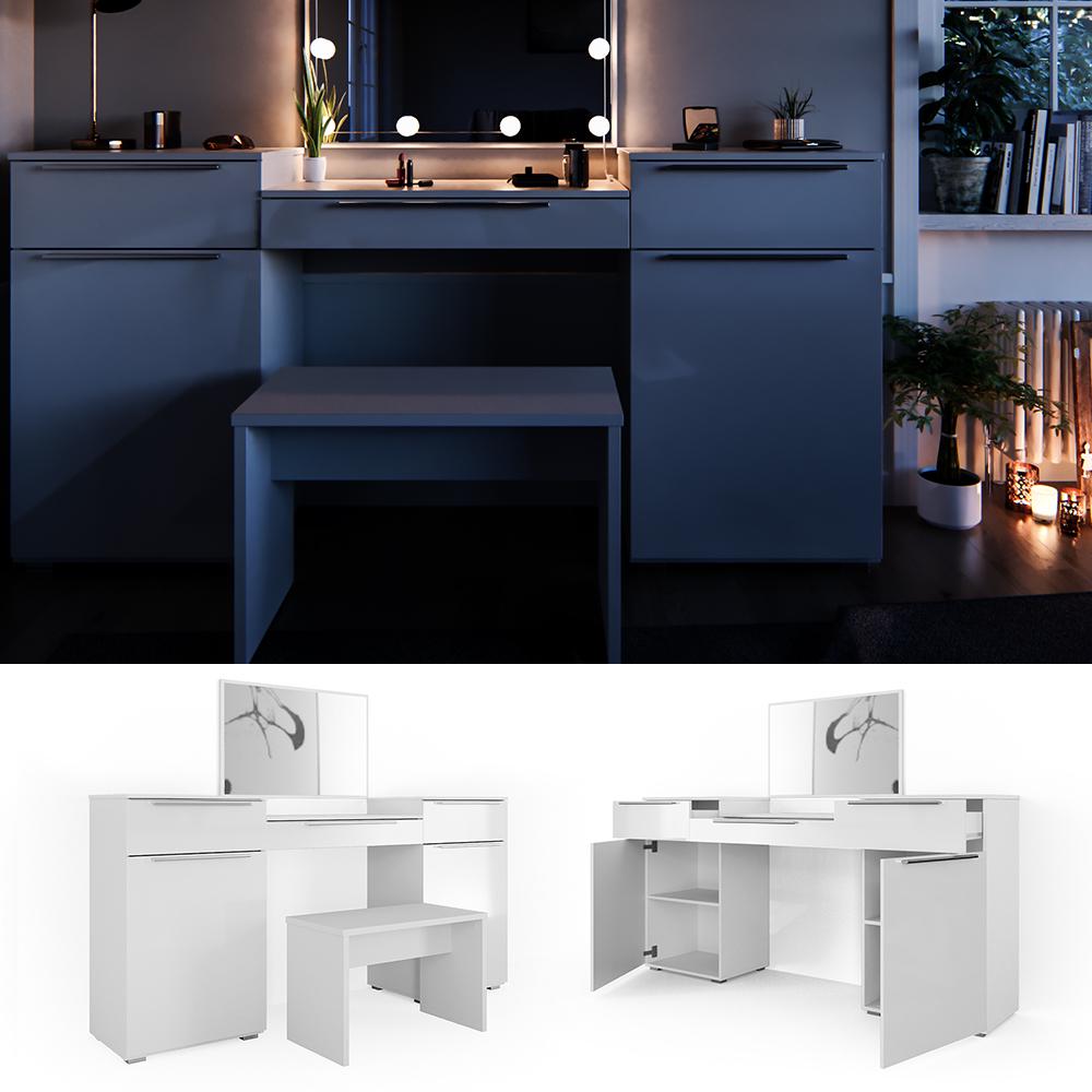 Туалетний столик Vicco Lilli з лавкою 190x90 Білий глянець - фото 7 Туалетний столик Vicco Lilli з лавкою 190x90 Білий глянець - фото 7