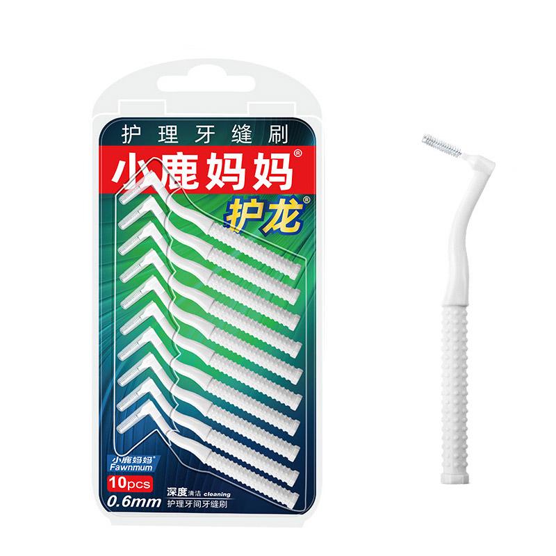 Щетки для межзубных промежутков Fawnmum Interdental Brush L-shape 0,6 мм 10 шт. - фото 1