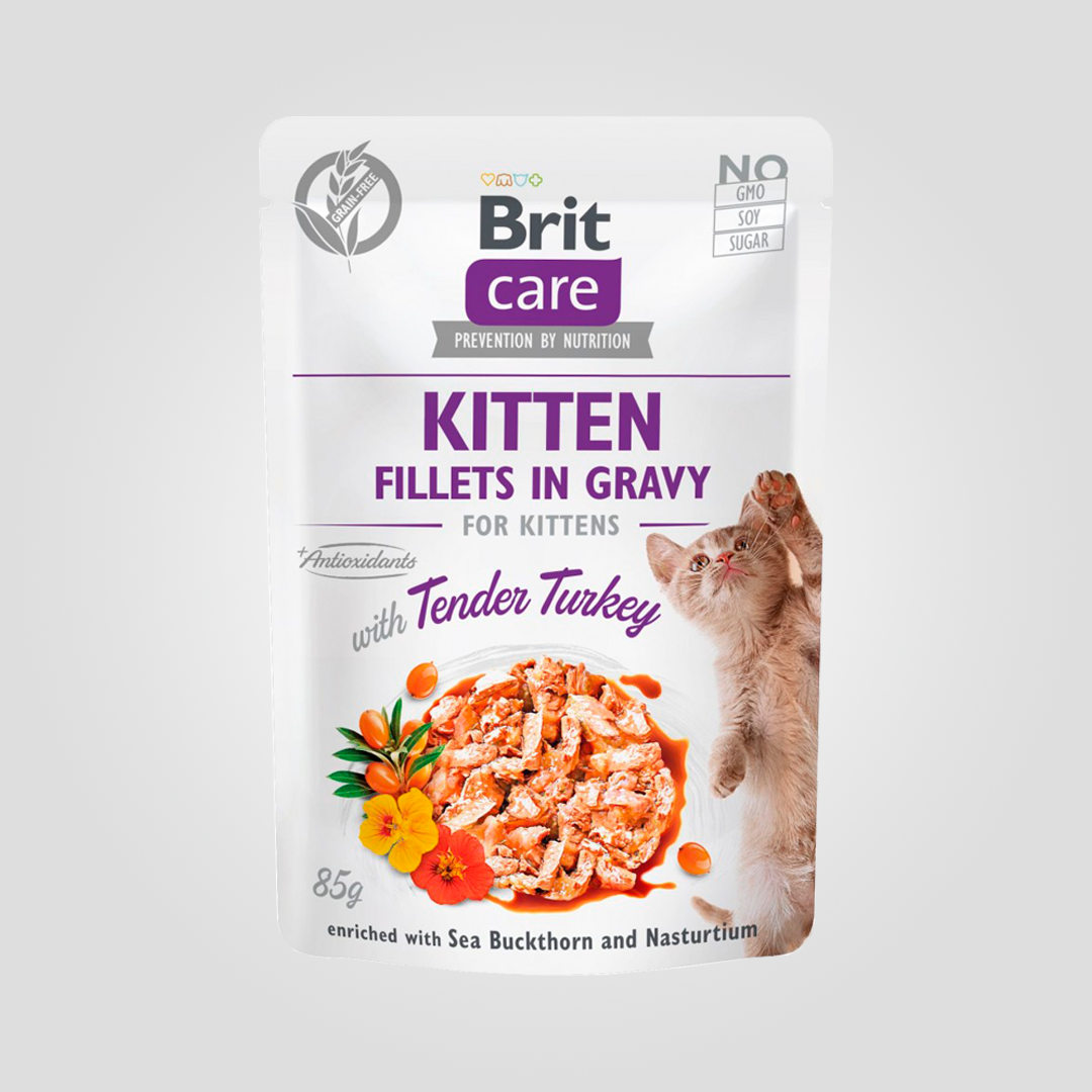 Корм влажный для котят Brit Care Cat Pouch филе в соусе с индейкой пауч 85 г (20504420) Корм влажный для котят Brit Care Cat Pouch филе в соусе с индейкой пауч 85 г (20504420)