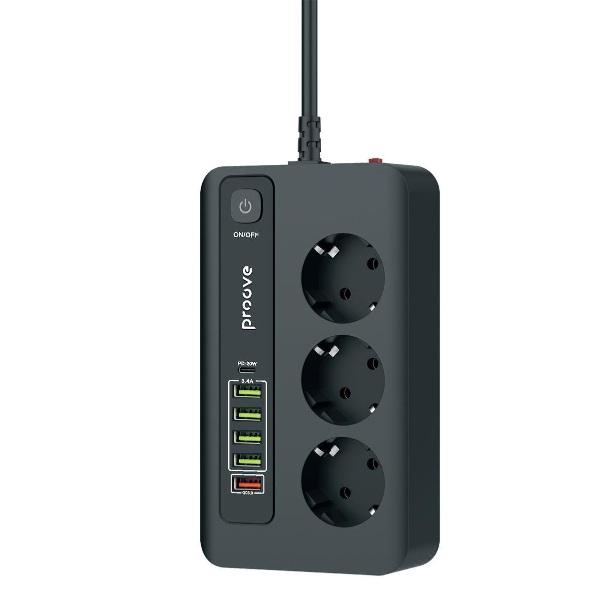 Фильтр сетевой Proove Power Socket PD-03 3 розетки/5 USB/1 Type-C 20W 2 м