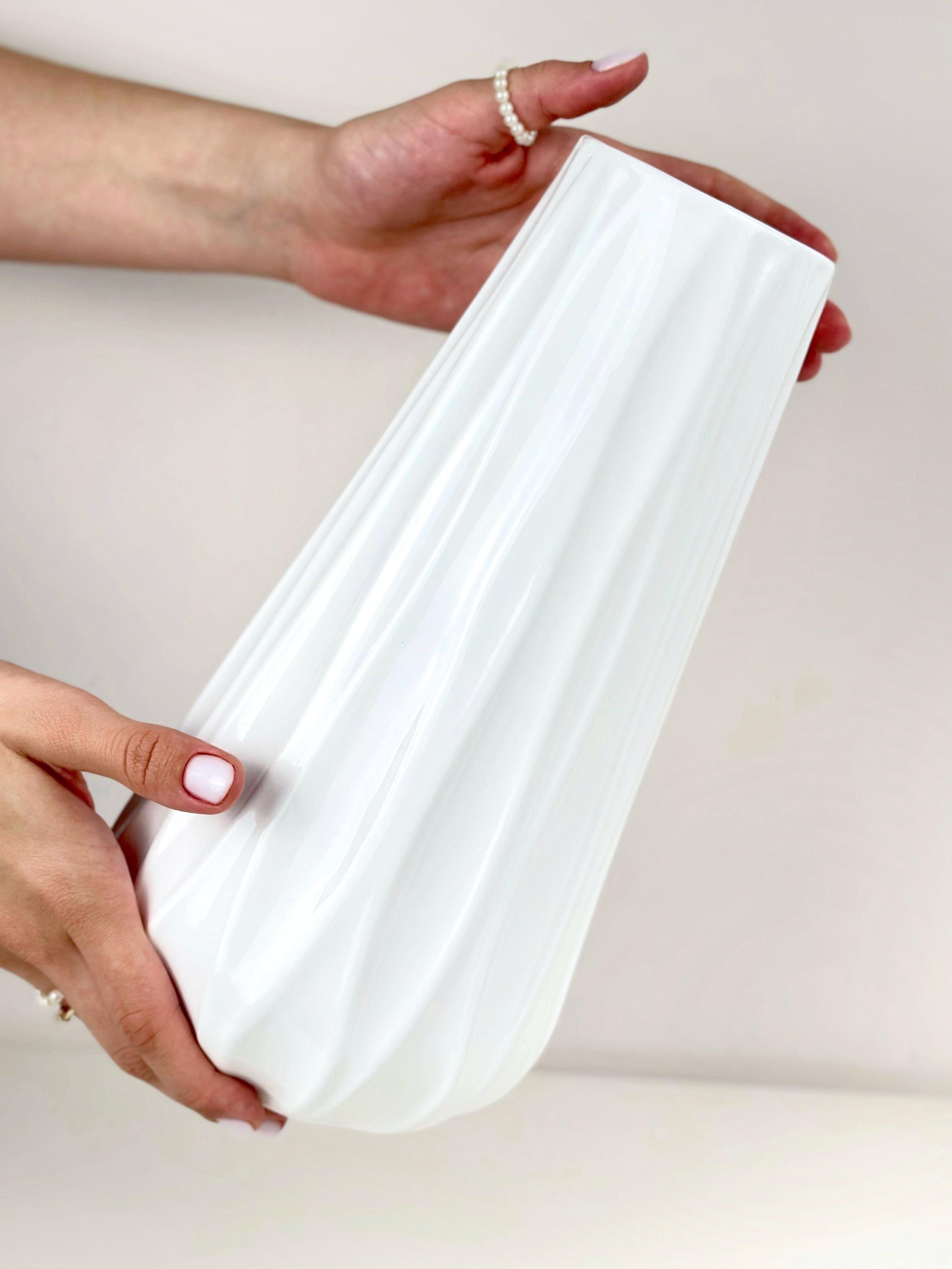 Ваза для цветов и декора глиняная керамическая Пелюсток 29 см Белый (4001-18) - фото 3 Ваза для цветов и декора глиняная керамическая Пелюсток 29 см Белый (4001-18) - фото 3