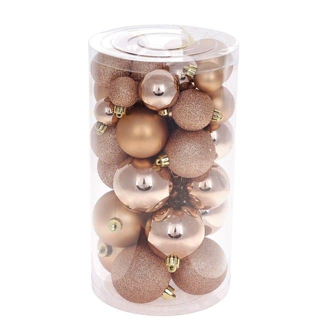 Набор пластиковых новогодних шаров Flora Микс 40 шт. (12458)