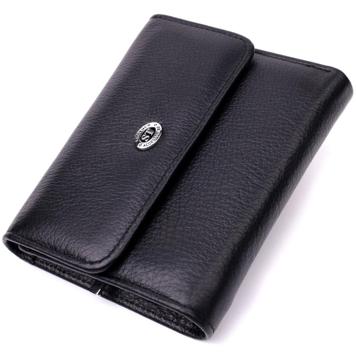 Кошелек женский ST Leather 19481 с монетницей из натуральной кожи Черный (168-136-19481)