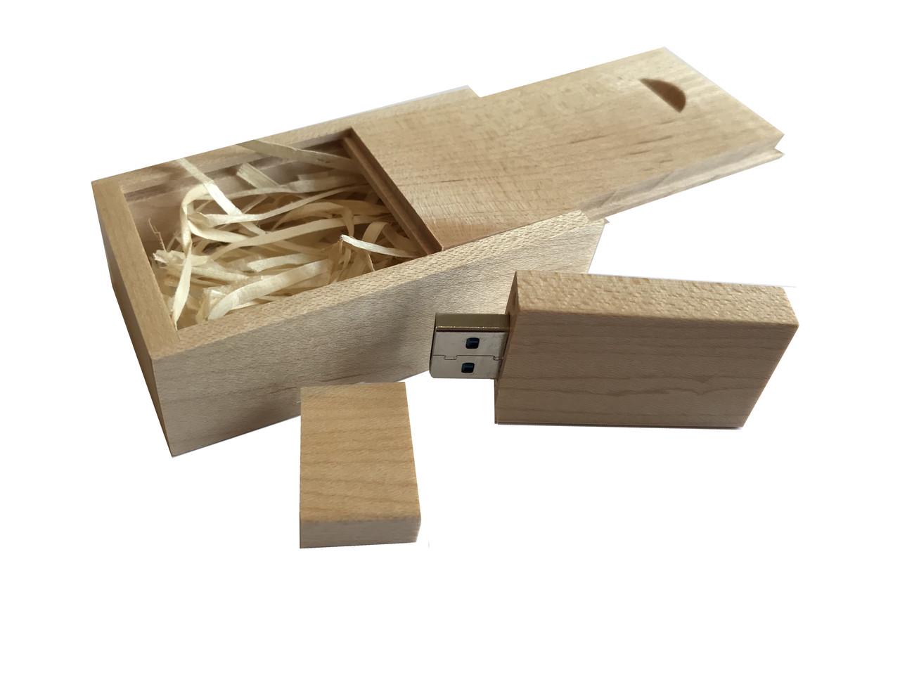 Флешка SUNROZ Wooden USB Flash Drive в коробці 16 Gb USB 3.0 Світле дерево (SUN0819)