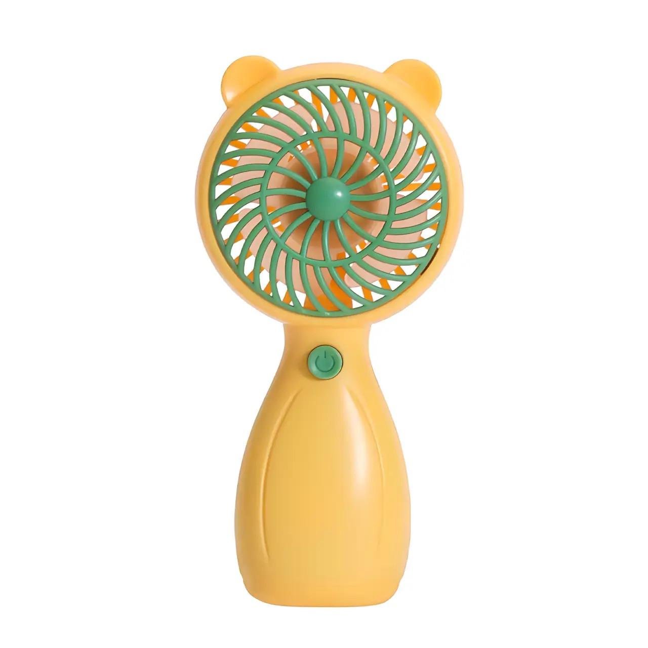 Вентилятор ручной Mini Fan на аккумуляторе с ручкой мини ветродуйка 2,5 Вт Желтый (JX-998)