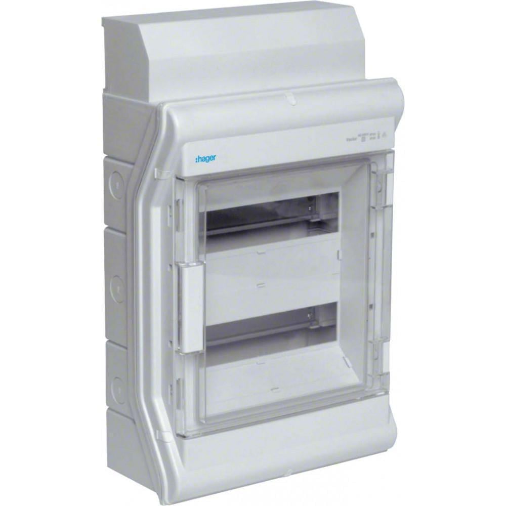 Щит розподільчий накладний Hager VECTOR на 24/28 модулів з прозорими дверцятами IP65 (28176860)