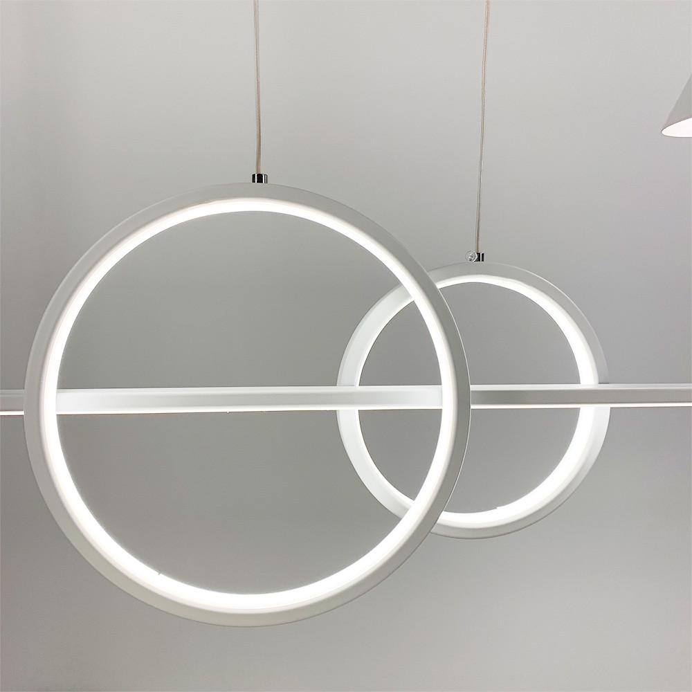 Люстра видовжена LED з 2 конусними плафонами 120 см Білий (MJ 114 WT) - фото 6