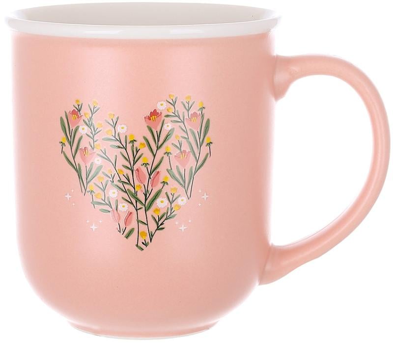 Чашка фарфоровая Heart 400 мл Розовый
