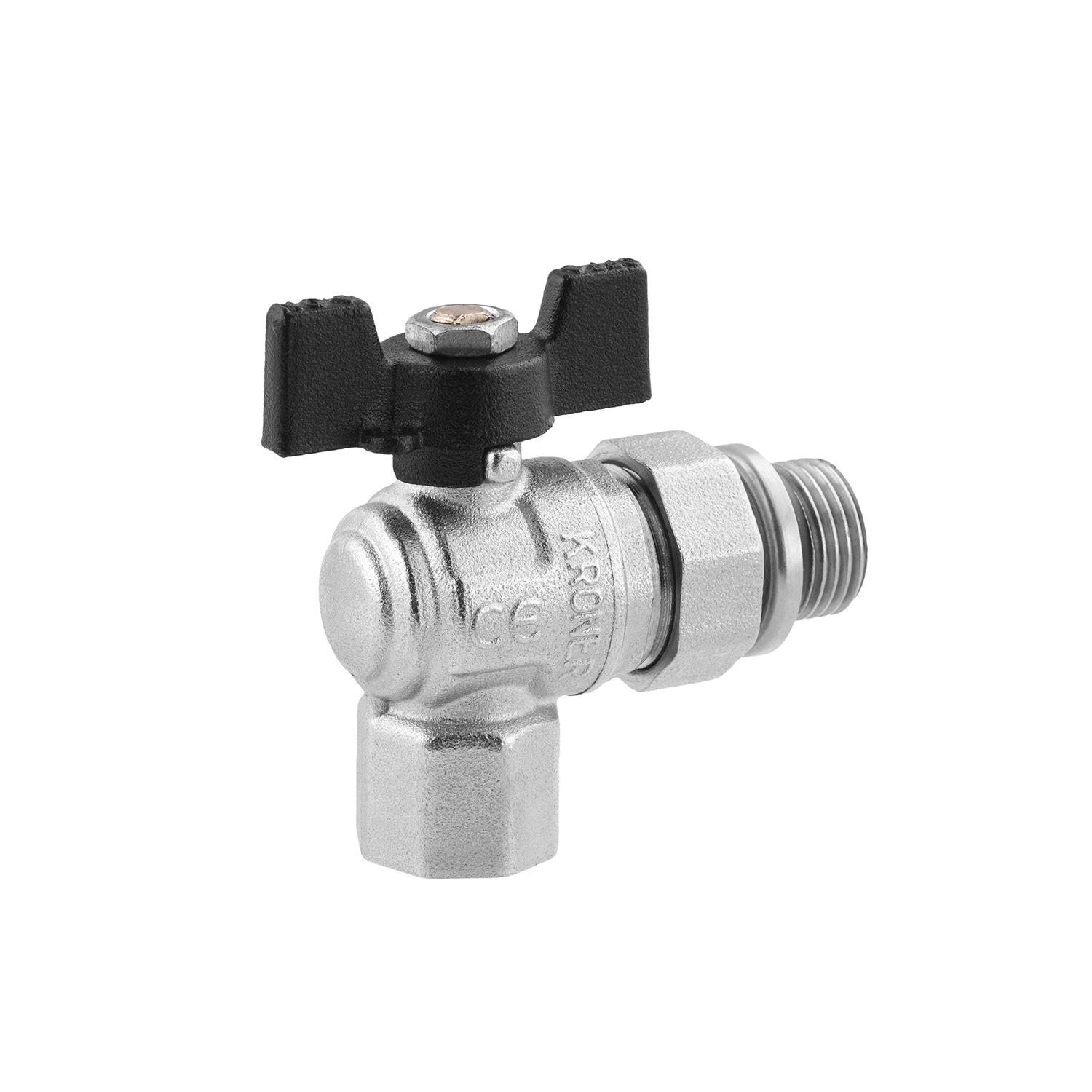 Кран кульовий Kroner CV033223 1/2" ВЗ з американкою метелик (249078) - фото 2 Кран кульовий Kroner CV033223 1/2" ВЗ з американкою метелик (249078) - фото 2