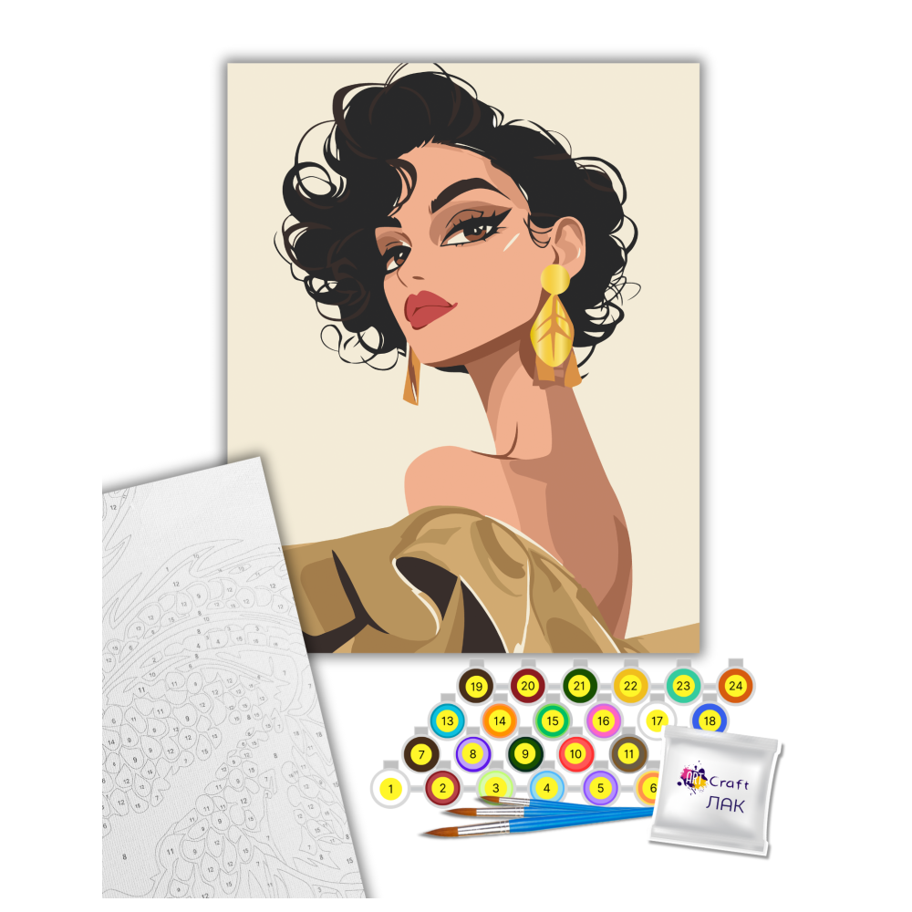 Картина за номерами ART CRAFT Томний погляд 40x50 см Різнокольоровий (PM-194-K-1405) - фото 2 Картина за номерами ART CRAFT Томний погляд 40x50 см Різнокольоровий (PM-194-K-1405) - фото 2