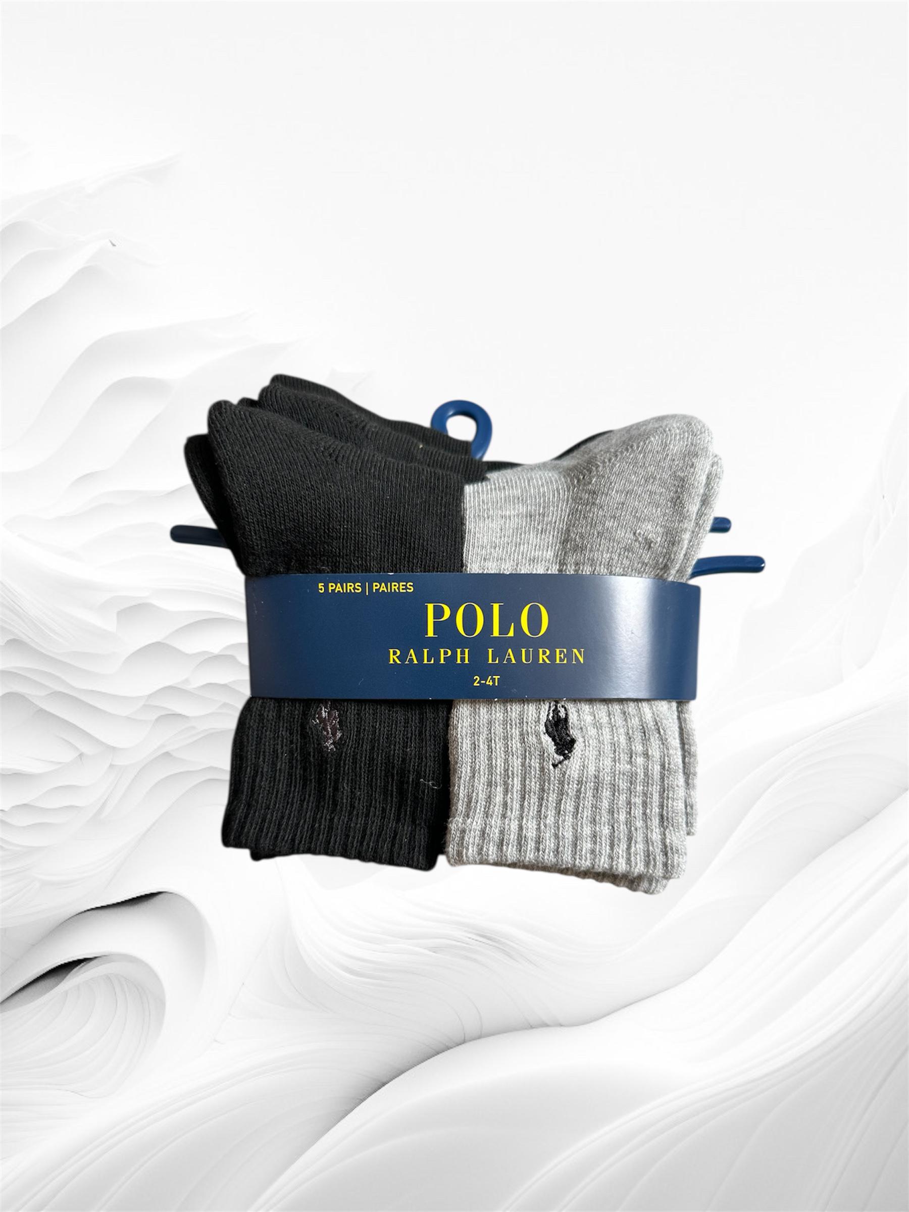 Носки Polo Ralph Lauren 5 пар 2/4 года р. 23-26 Черный/Серый