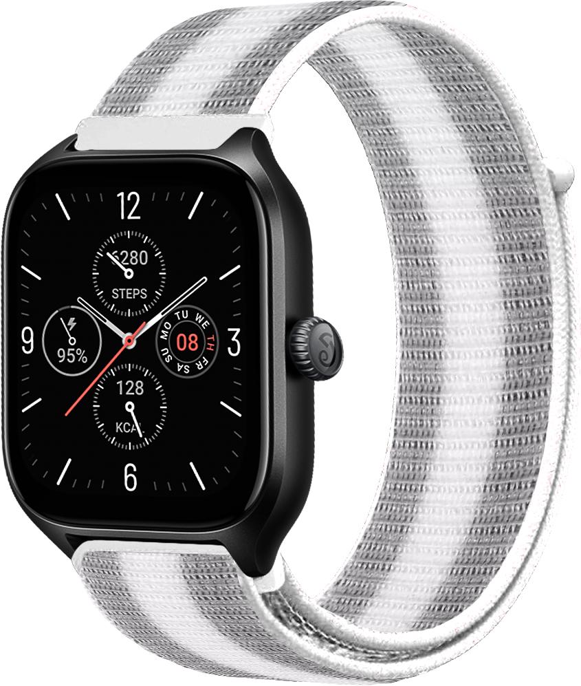 Ремінець нейлоновий Sport Loop для Amazfit GTS 4/Mini Silver/White (29522-58) Ремінець нейлоновий Sport Loop для Amazfit GTS 4/Mini Silver/White (29522-58)