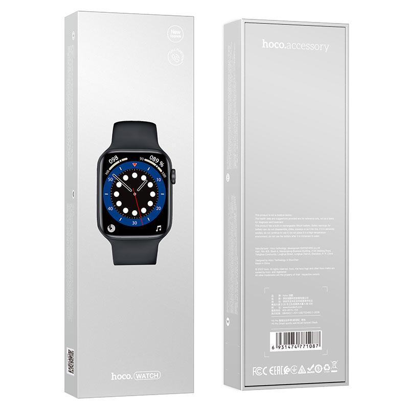 Смарт-годинник Hoco Smart Watch Y5 Pro Bluetooth 1,85 дюймів IP67 підтримка дзвінків сенсорний екран Чорний - фото 7