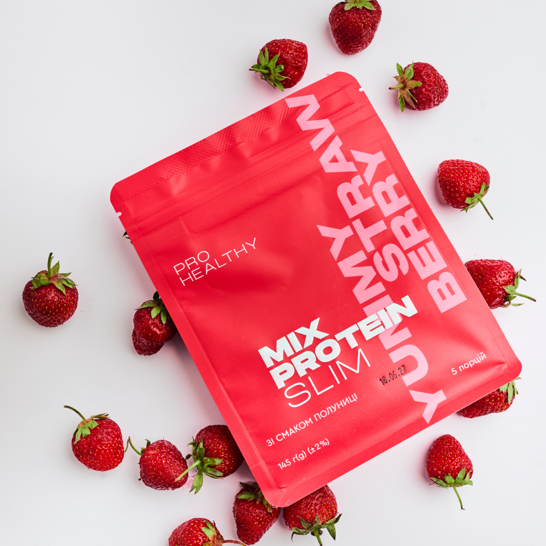 Жироспалювач низькокалорійний коктейль зі смаком полуниці для зменшення ваги Pro Healthy Choice Mix Protein Slim Yummу Strawberry 145 г (99101277101) - фото 6 Жироспалювач низькокалорійний коктейль зі смаком полуниці для зменшення ваги Pro Healthy Choice Mix Protein Slim Yummу Strawberry 145 г (99101277101) - фото 6