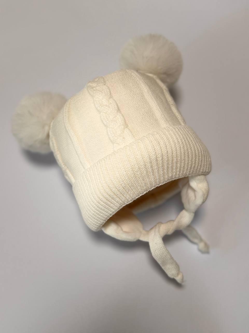 Шапка детская вязаная зимняя с ушками Медвежонок 1-3 года - фото 3 Шапка детская вязаная зимняя с ушками Медвежонок 1-3 года - фото 3