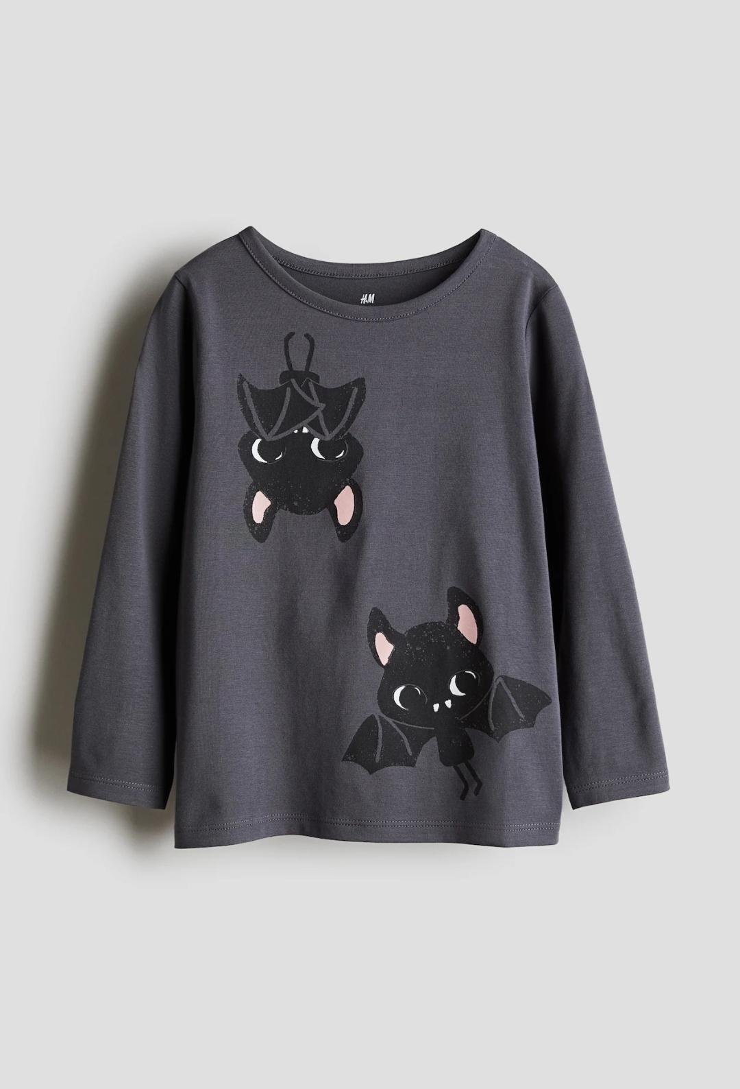 Лонгслів дитячий для дівчинки H&M 122-128 см Темно-сірий (25101826D)