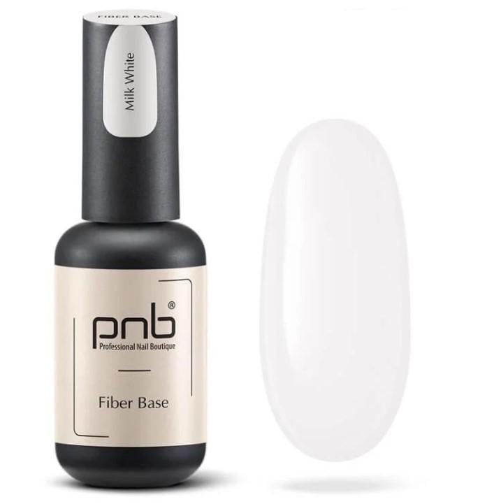 База для гель-лака PNB Milk White с нейлоновыми волокнами 8 мл