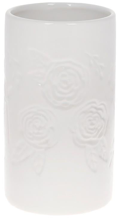 Ваза Белая Роза 10.5х10.5х18.5см керамическая Белый (BD-733-412)