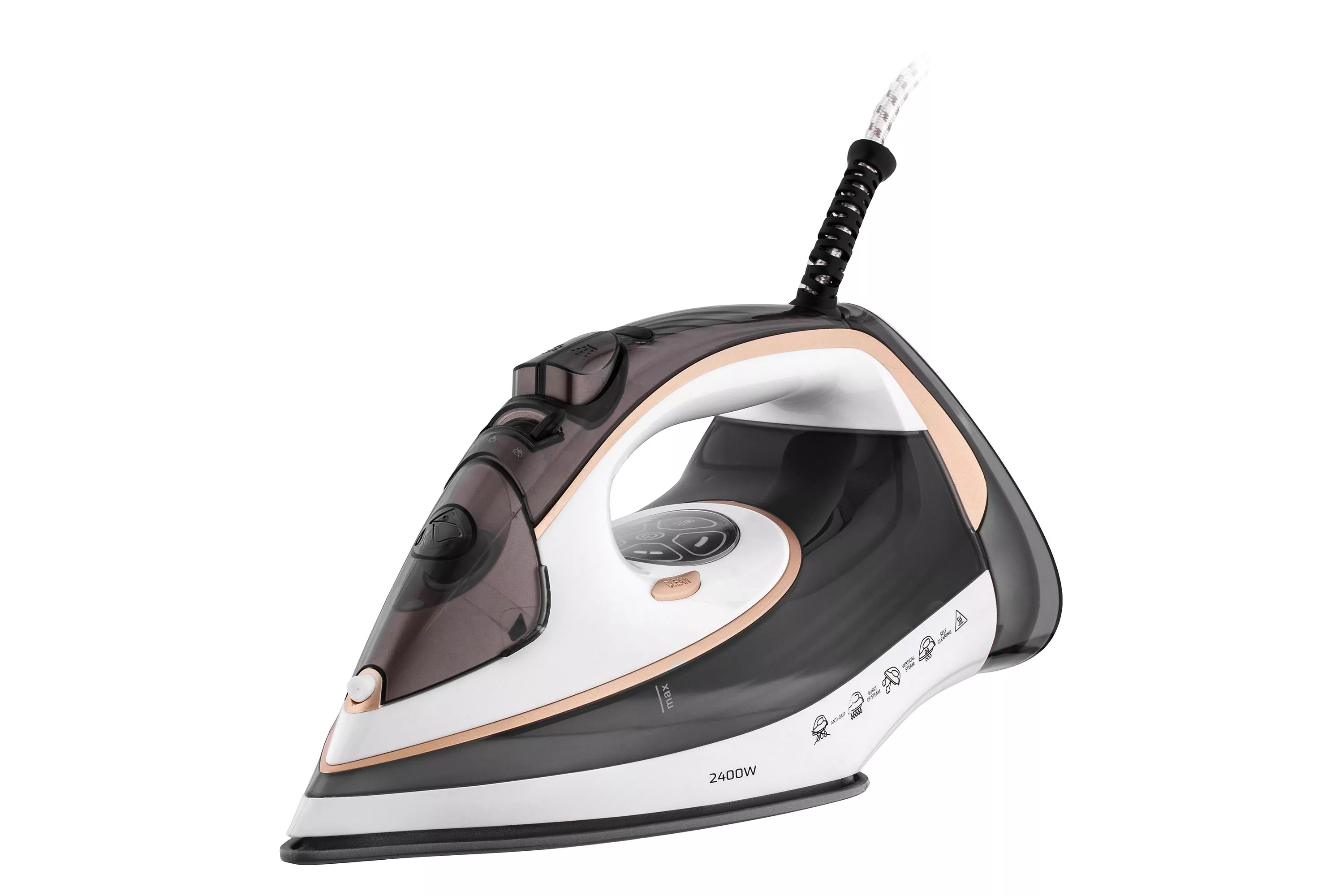 Утюг сетевой паровой с керамической подошвой с защитой от накипи 2400 Вт Белый/Серый (IR-B2245-E)