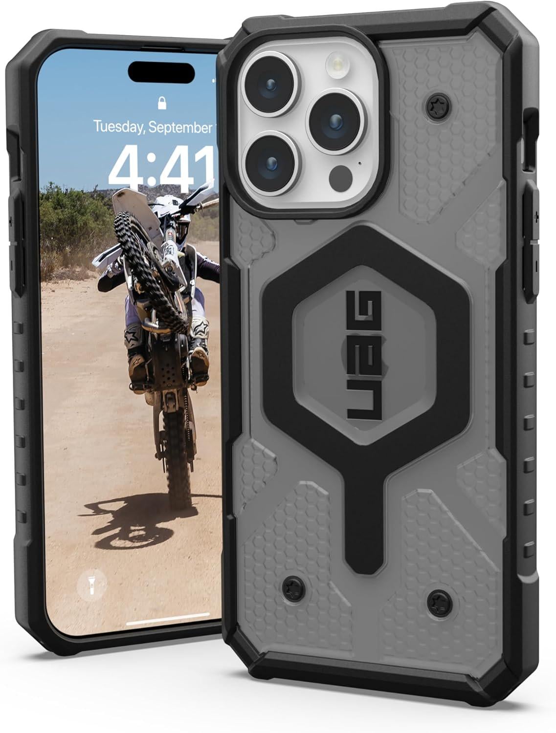 Чехол противоударный UAG Pathfinder MagSafe для iPhone 15 Pro Max Ash (114301113131)