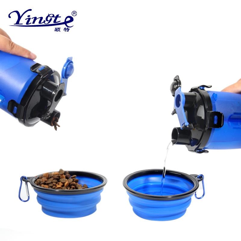 Бутылка для корма и воды 2в1 переносная для собак Синий (1М1120) - фото 3 Бутылка для корма и воды 2в1 переносная для собак Синий (1М1120) - фото 3