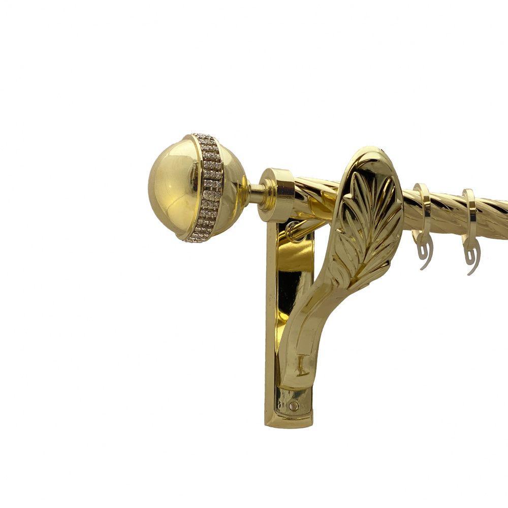 Карниз для штор Orvit Авея скрученный однорядный 25 мм 200 см Золотой (00-00010808)