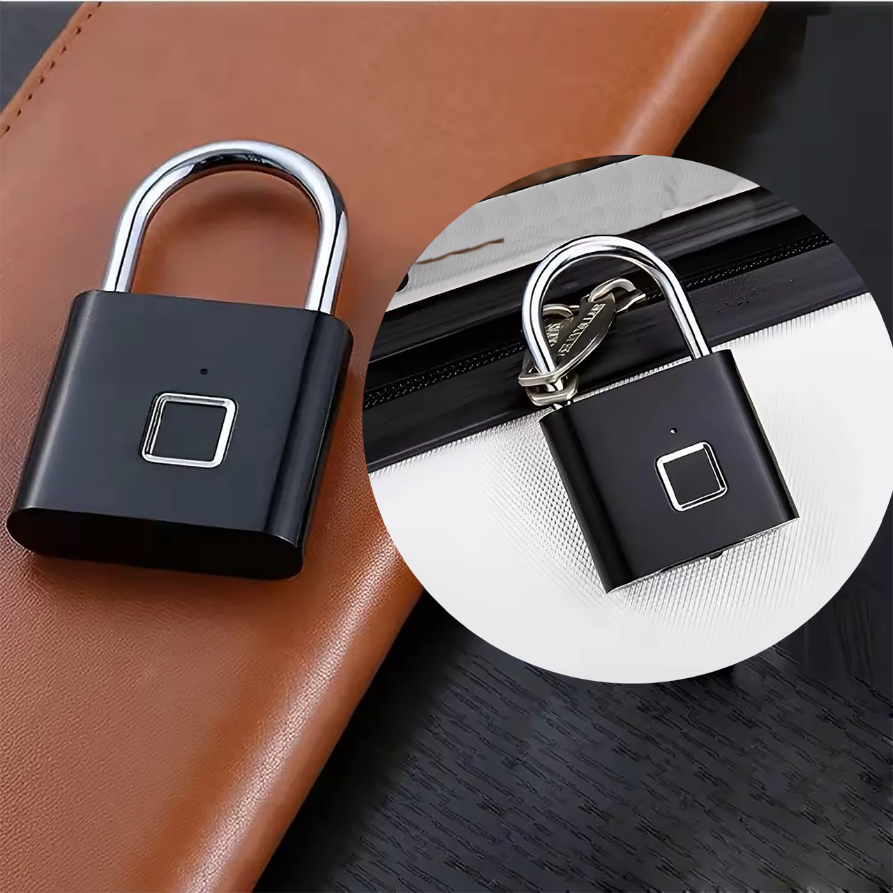 Замок биометрический навесной с отпечатком пальца без ключей Умный водонепроницаемый замок Черный - фото 6 Замок биометрический навесной с отпечатком пальца без ключей Умный водонепроницаемый замок Черный - фото 6