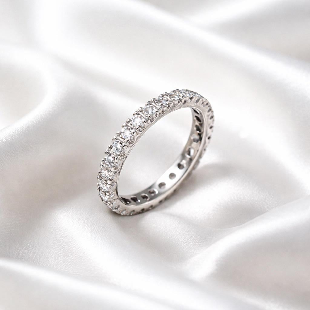 Кольцо-дорожка серебрянное LoveR с фианитами р. 16