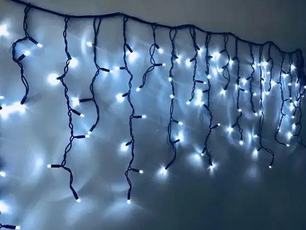 Гірлянда бахрома вулична 280 LED 10 м Чорний дріт/Білий холодний (879456)