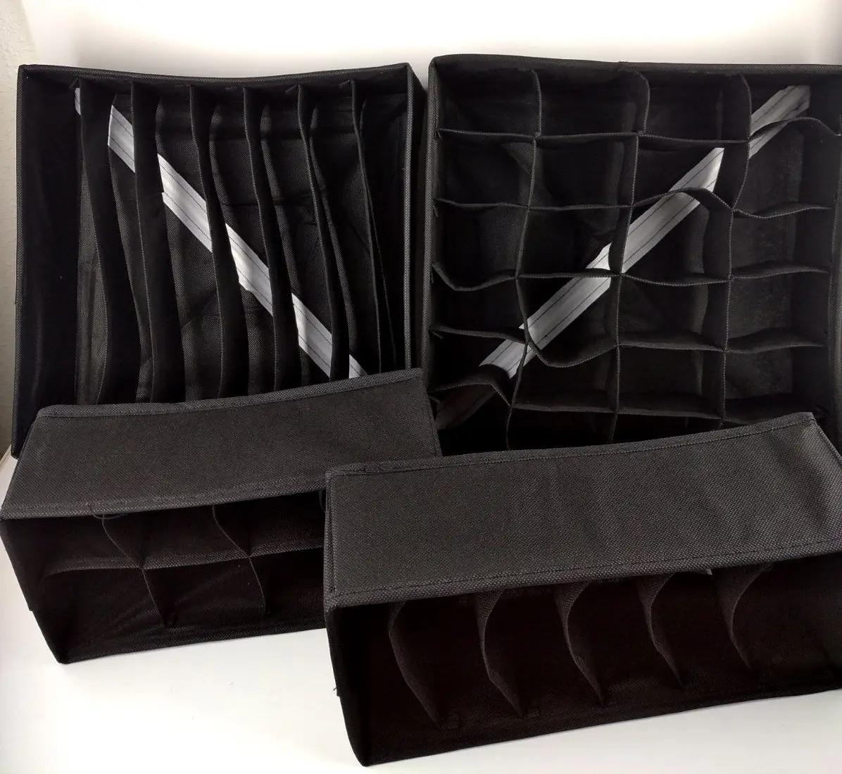 Набор органайзеров для нижнего белья 4 шт. Черный (ОДШ-102-25) - фото 3 Набор органайзеров для нижнего белья 4 шт. Черный (ОДШ-102-25) - фото 3