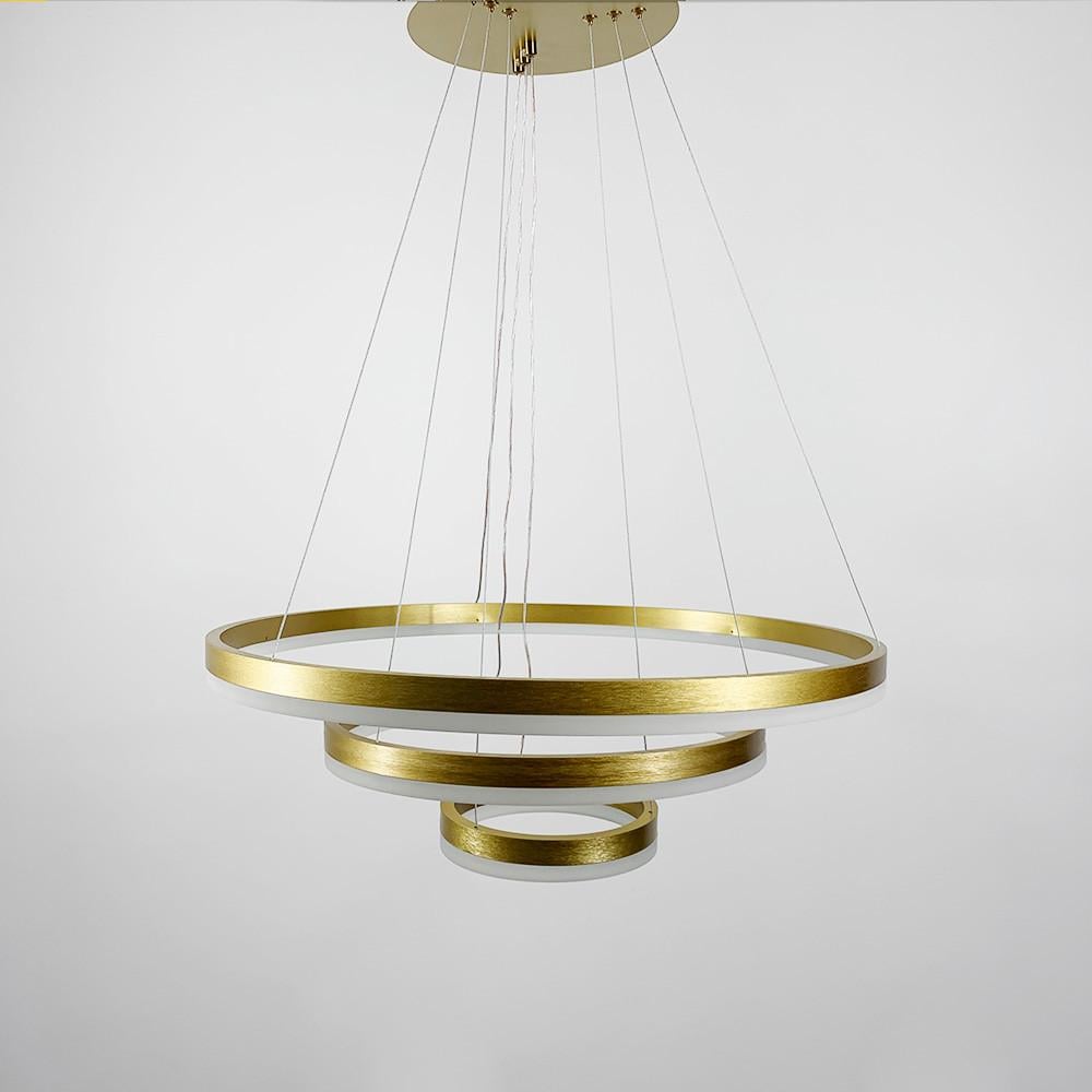 Люстра LED на три кольца 152 Вт 80/60/40 см Золотой (G 68 АВ)