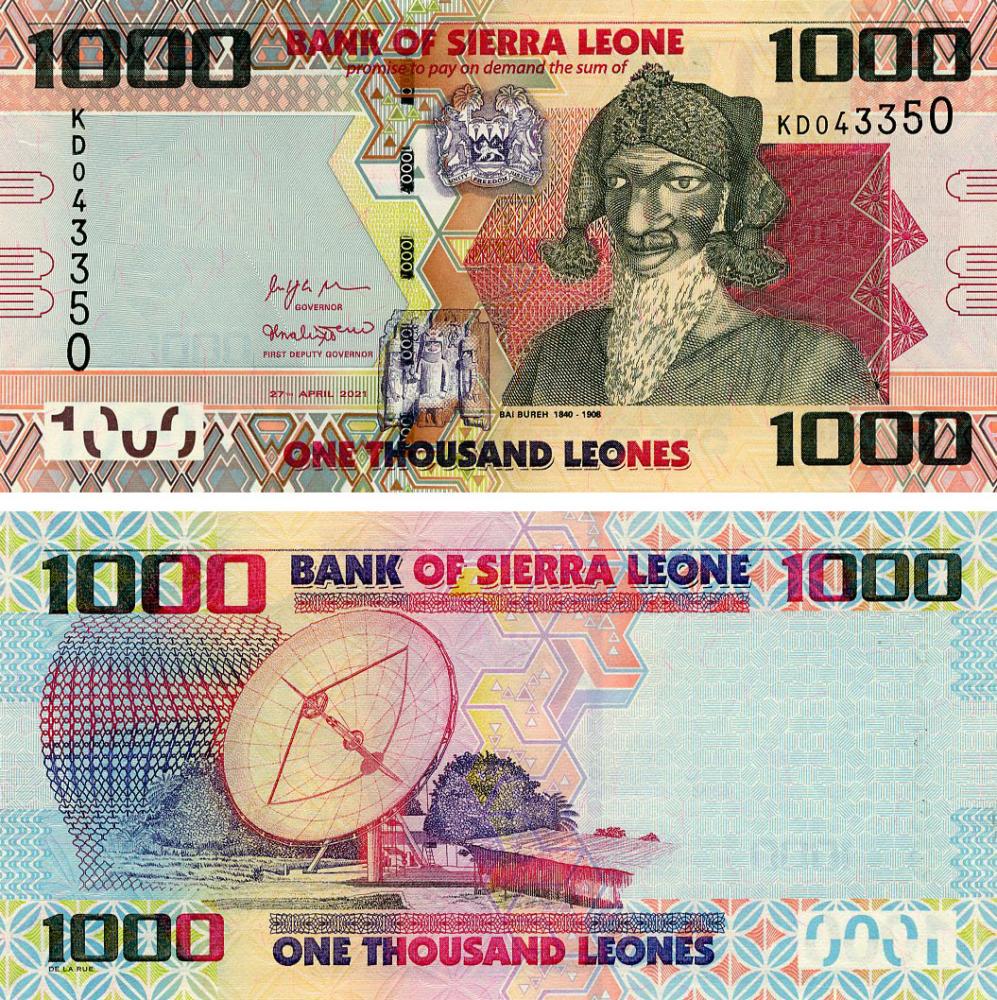 Коллекционная банкнота Сьерра-Леоне 1000 леони 2021 UNC P30 (Б21528)