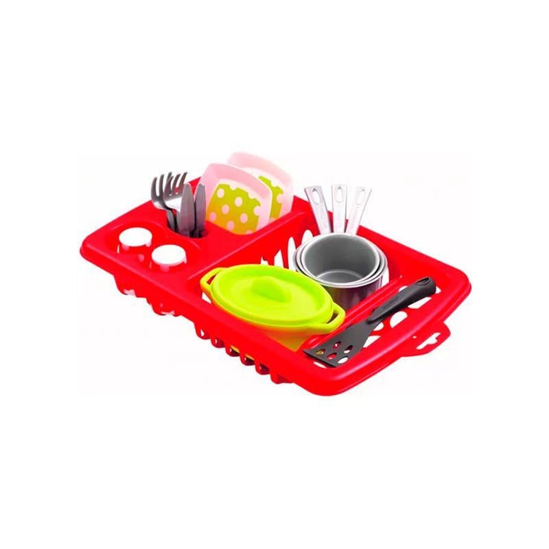 Ігровий набір Ecoiffier 100% Chef Посуд із сушаркою (018568)