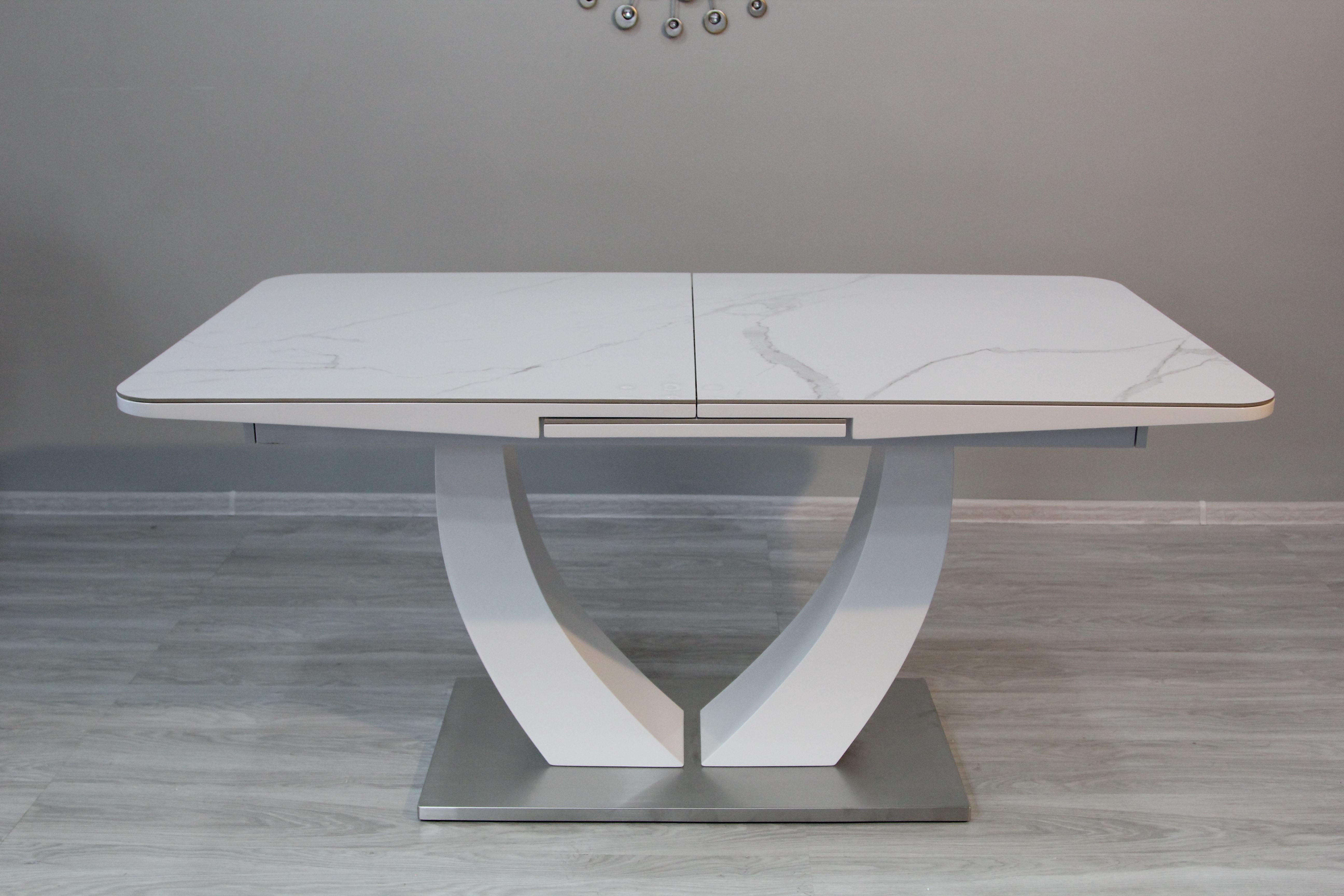 Обеденный стол Евродом Concord T-904 Ceramic 1200/1500х800х760 мм White Gloss (24680711)