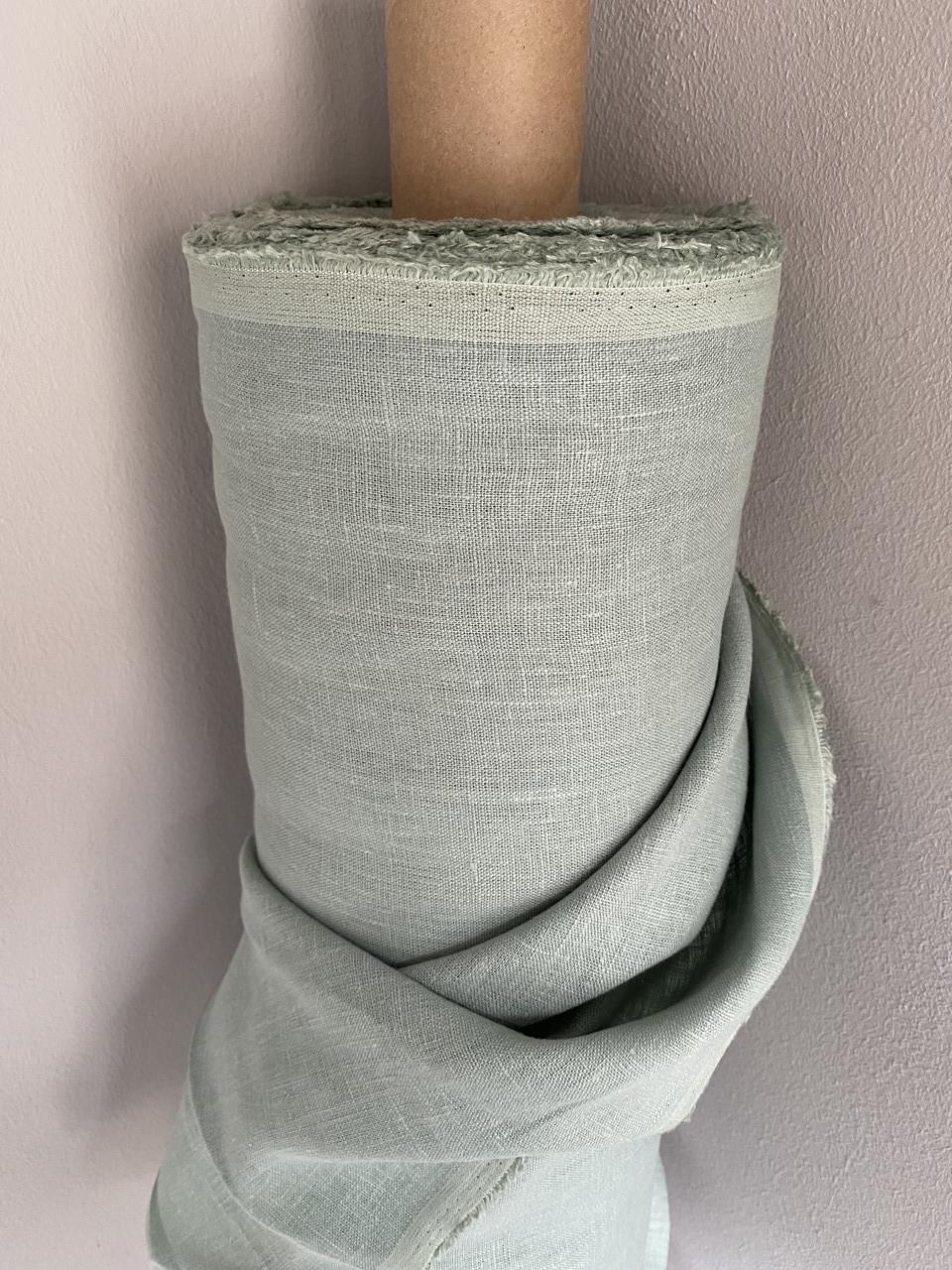 Ткань Linen Plus льняная Мятный 1541 - фото 2 Ткань Linen Plus льняная Мятный 1541 - фото 2