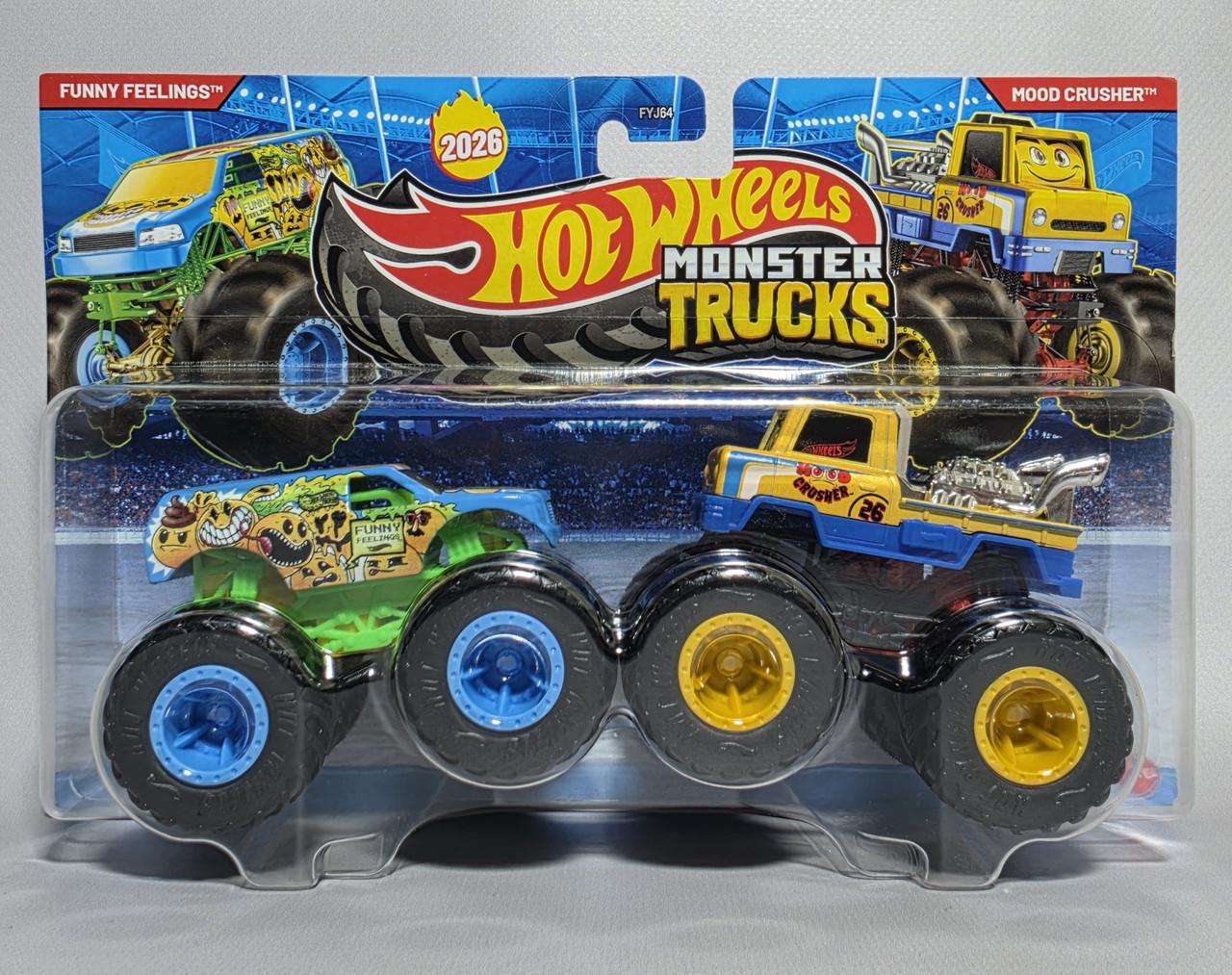 Подарунковий набір 2 монстр-траки Hot Wheels Monster Trucks Funny Feeling vs Mood Crusher