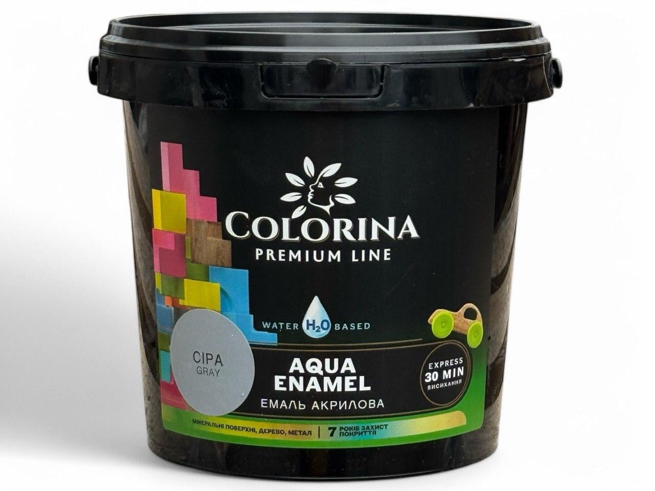 Краска акриловая Colorina Aqua ENAMEL без запаха 0,9 л Серый (31641894)