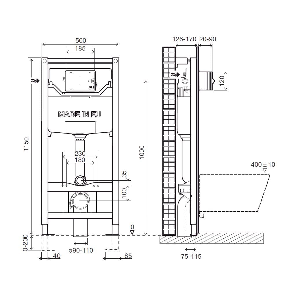 Інсталяційна система для унітазу Imprese i5220OLIpure (82509) - фото 2