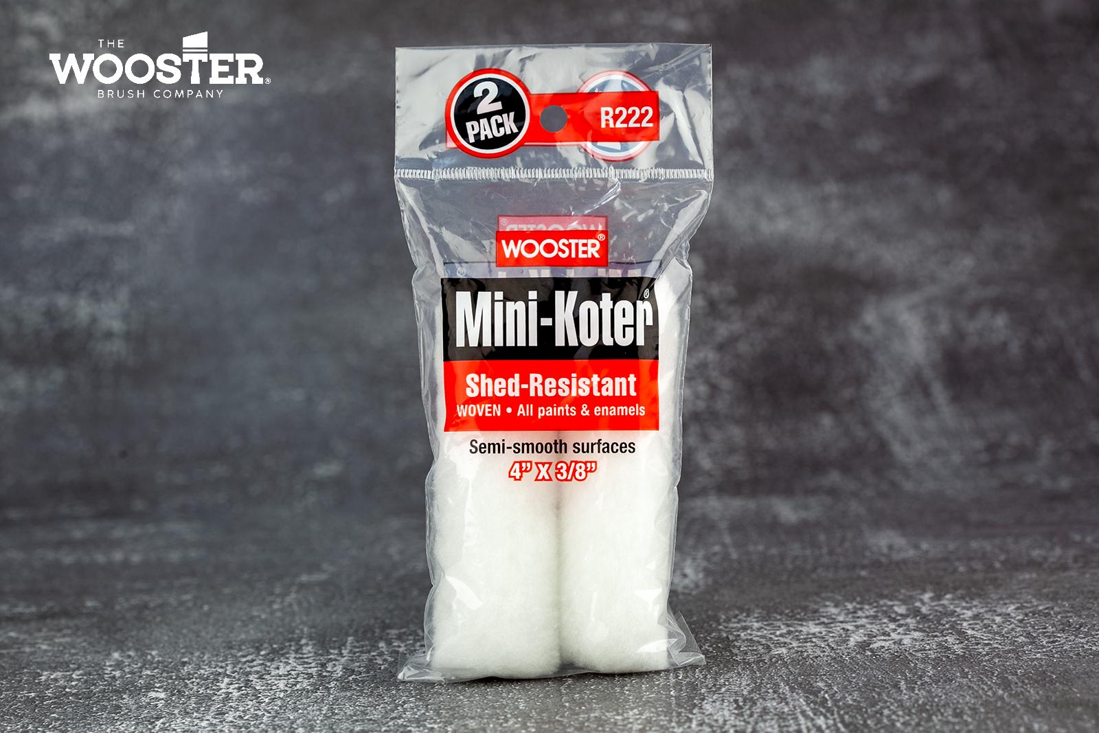 Валики міні Wooster Shed-Resistant Mini-Koter ткані 10 см 4" ворс 10 мм 3/8" 2 шт. (R222-4) - фото 3 Валики міні Wooster Shed-Resistant Mini-Koter ткані 10 см 4" ворс 10 мм 3/8" 2 шт. (R222-4) - фото 3