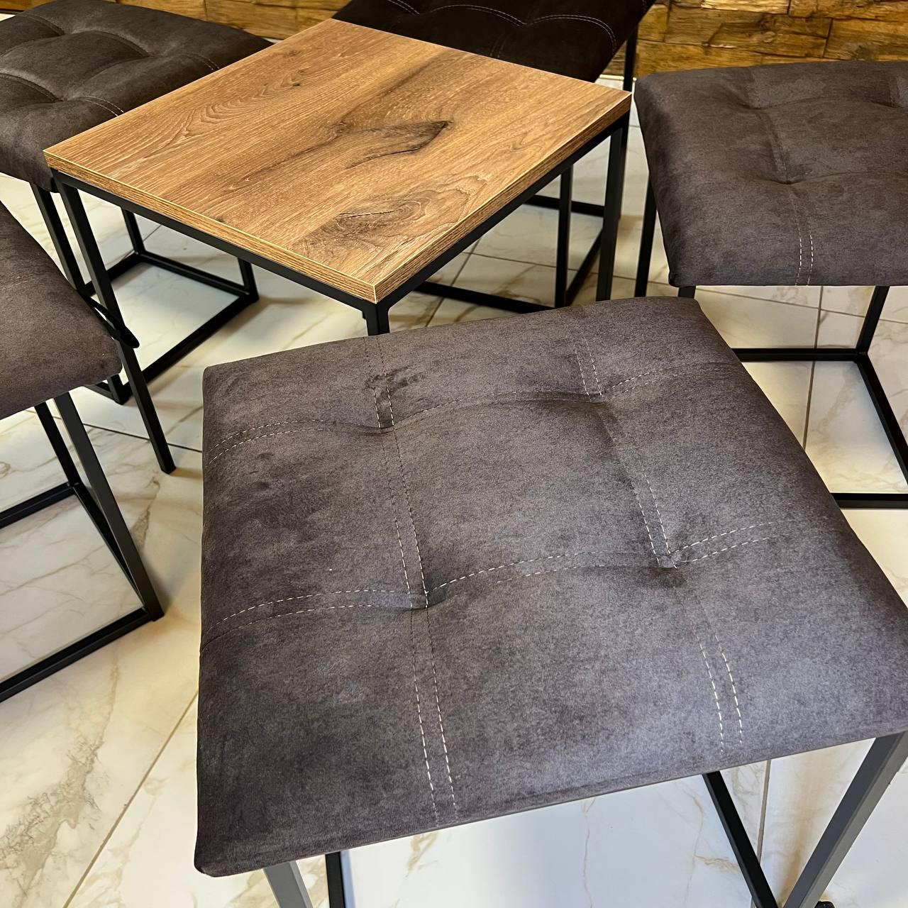 Пуф-трансформер 6в1 ЛЮКС велюр Spark со столиком 50х50х54 см - фото 3 Пуф-трансформер 6в1 ЛЮКС велюр Spark со столиком 50х50х54 см - фото 3