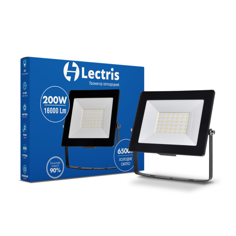 Прожектор светодиодный Lectris 200W 16000 Lm 6500K 185-265V IP65 (1-LС-3007)