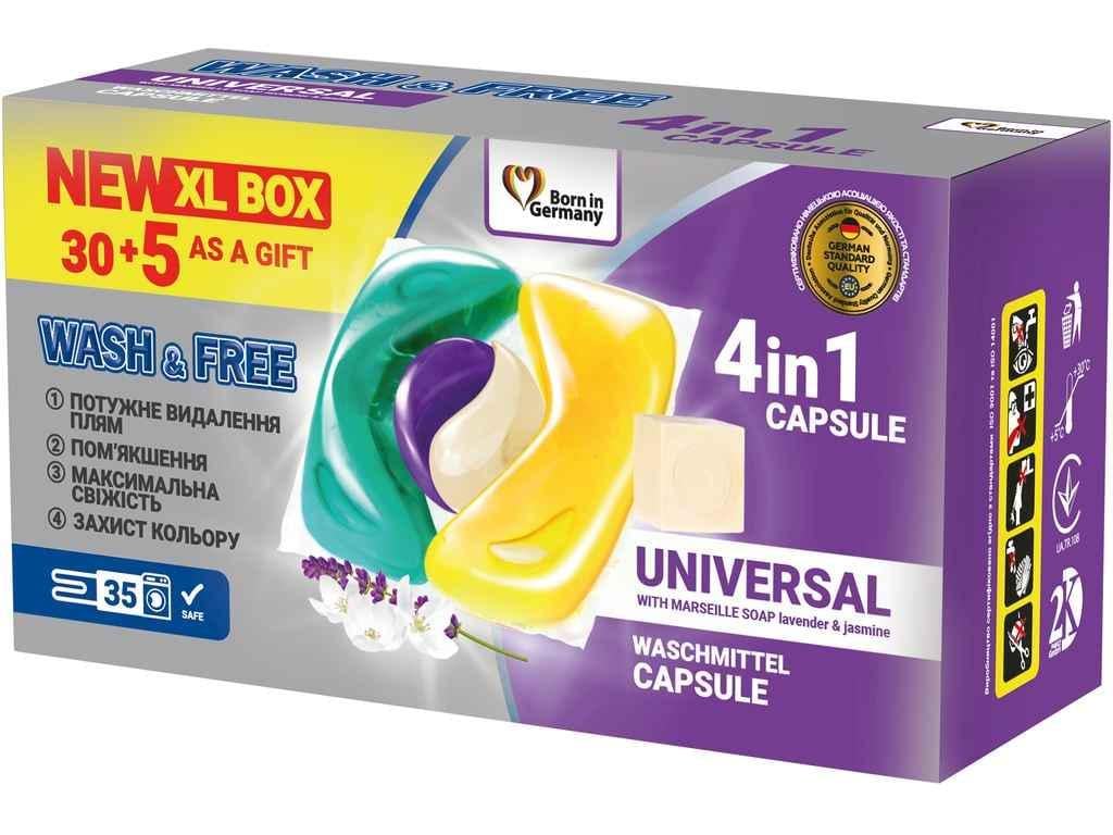 Капсулы для стирки WASH & FREE жасмин/лаванда 35 шт. (878257)