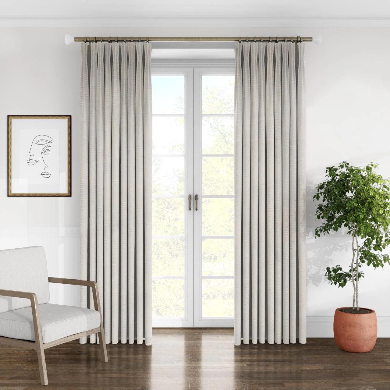 Штора микровелюр на тесьме 6 см 150х250 см Молочный