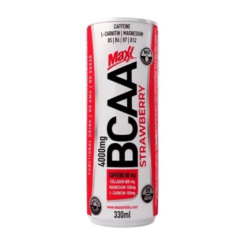 Аминокислоты Maxx BCAA Liquid с L-карнитином и витаминами 330 мл Клубника