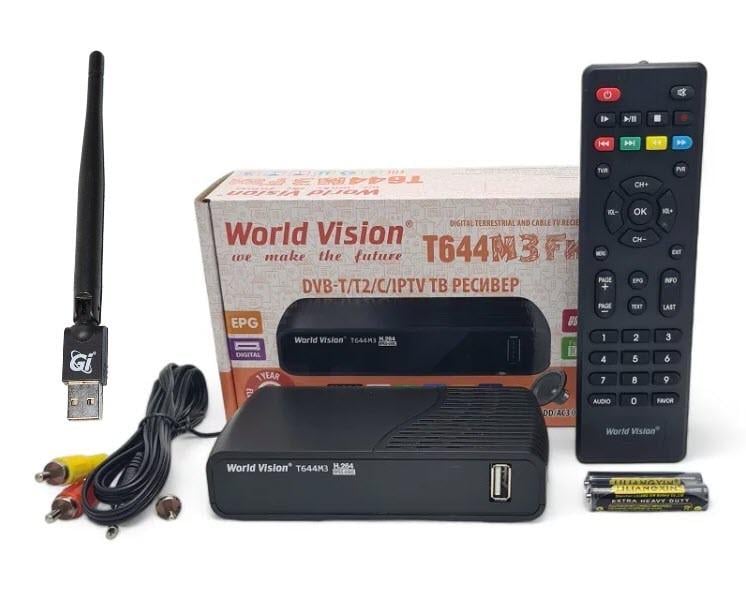 Комплект тюнер т2 World Vision T644M3 FM VideoCast Wi-Fi 3dB 300 IPTV (1963154119)