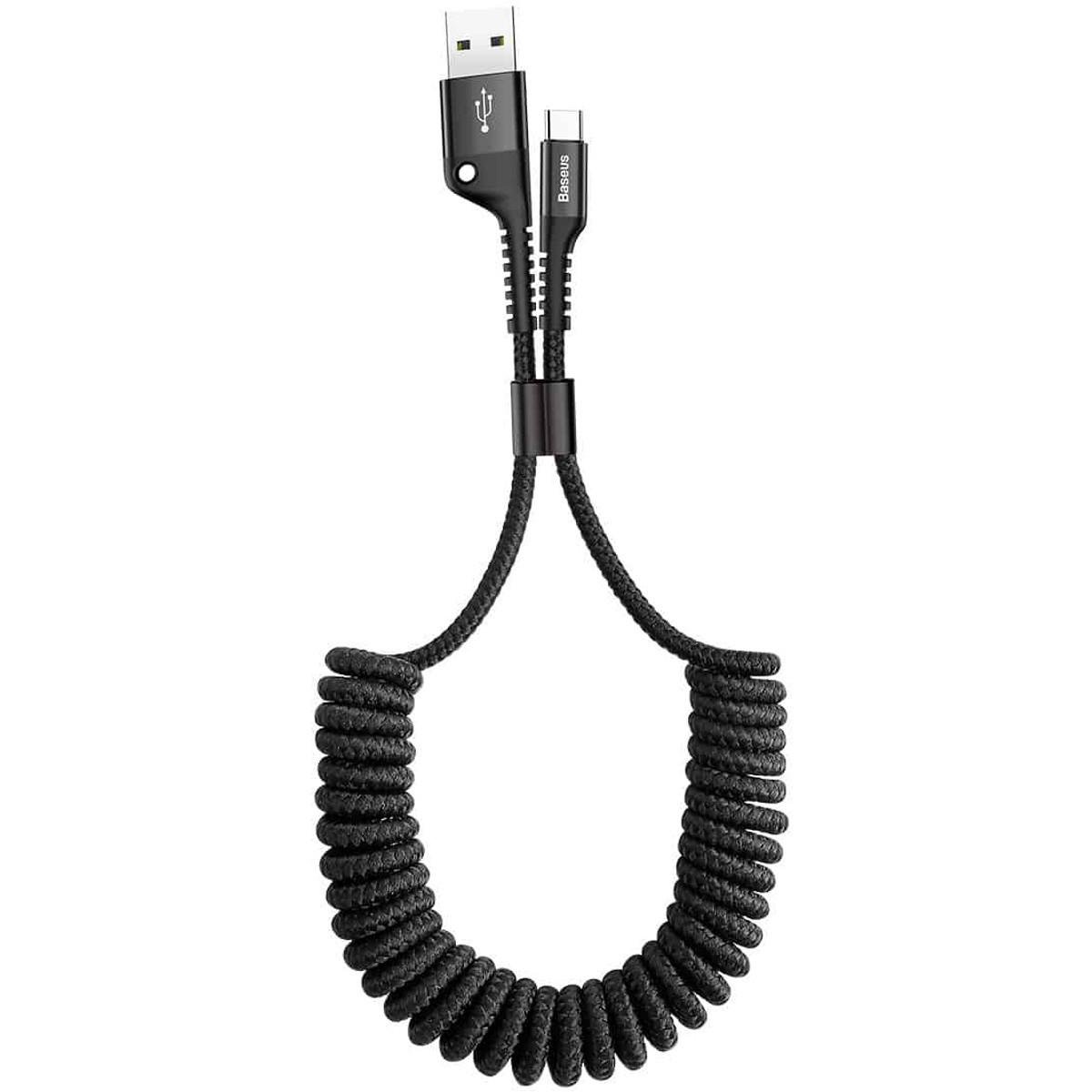 Кабель синхронизации Baseus Fish Eye Spring Data Type C 1m Cable, Black